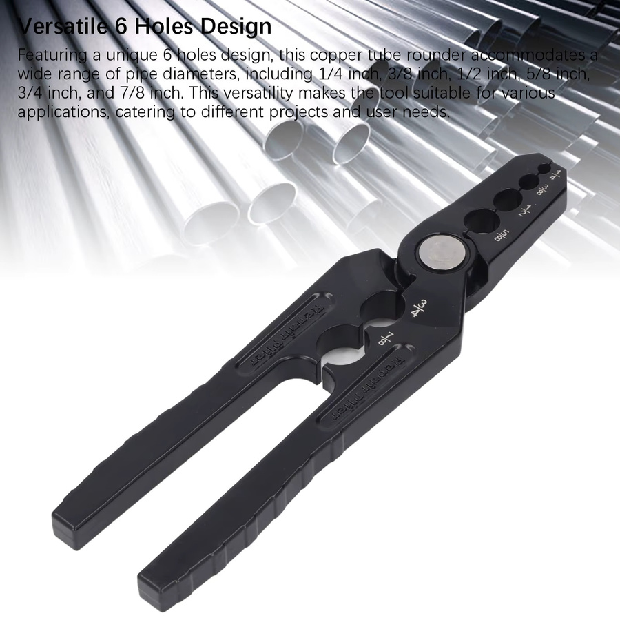 Fdit Rohrreparaturzange aus Aluminiumlegierung mit 6-Loch-Design zur Rohrrundung und Wartung - Bild 2