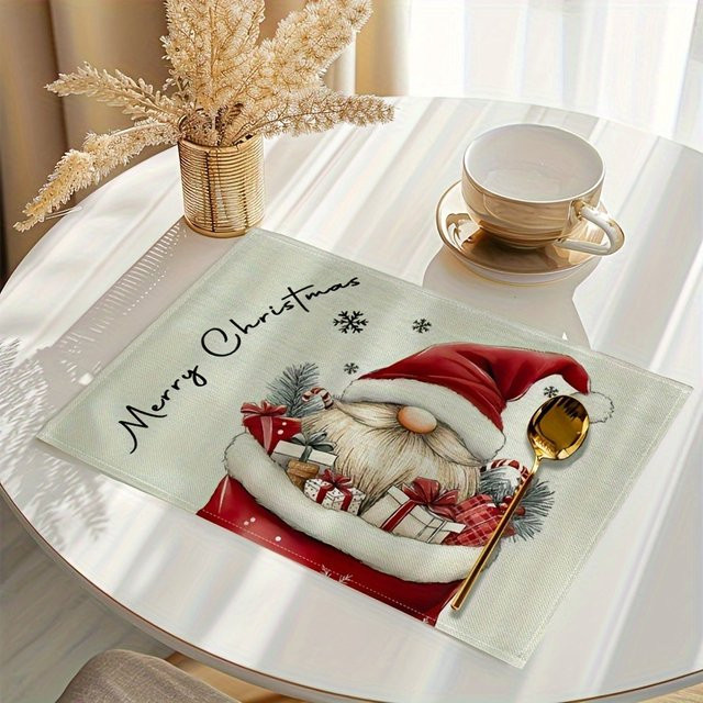 VIKAMA Weihnachtszwerg Tischsets dekorativ für festliche Anlässe in Küche und Esszimmer - Bild 1