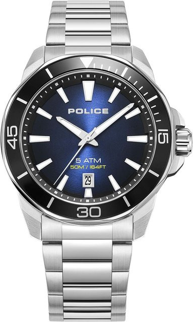 Police Herrenuhr Thornton, Quarz, Edelstahl, Blau, 43 mm - Bild 1