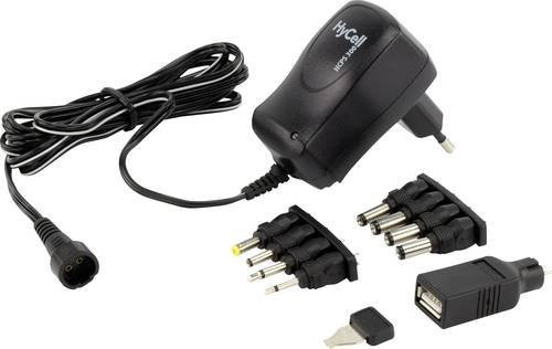 HyCell 1201-0006 Steckernetzteil Schwarz mit USB-C und 3,5 mm Klinke, einstellbar von 3 V bis 12 V DC, 600mA, 7,2W - Bild 1