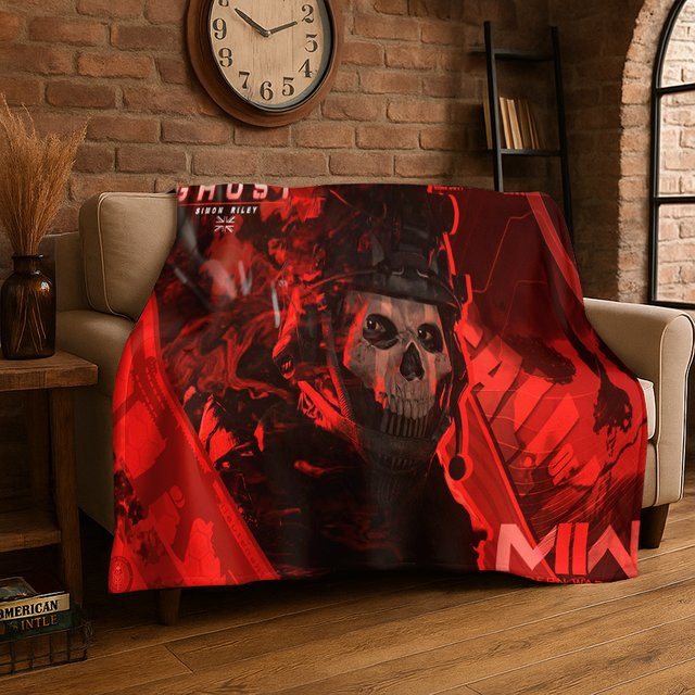 Livrane Call of Duty COD War Game Flanellblanke für Unisex, Farbe: Rot - Bild 1