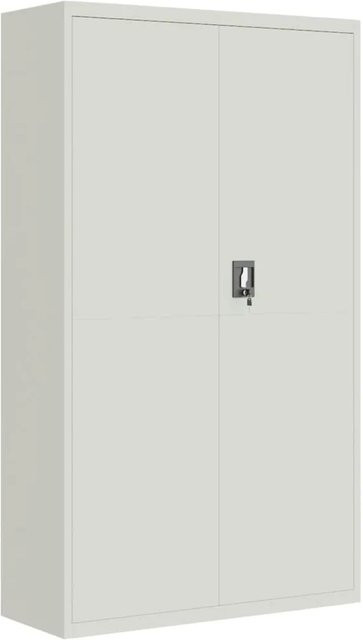vidaXL Aktenschrank aus pulverbeschichtetem Stahl in Hellgrau mit Türen und Schloss, B/T/H: 105 x 40 x 180 cm - Bild 1