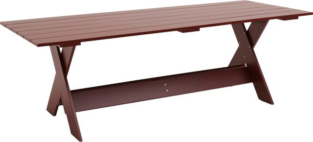 HAY Crate Dining Table aus lackiertem Kiefernholz in Rot und Braun, Höhe: 89,5 cm - Bild 1