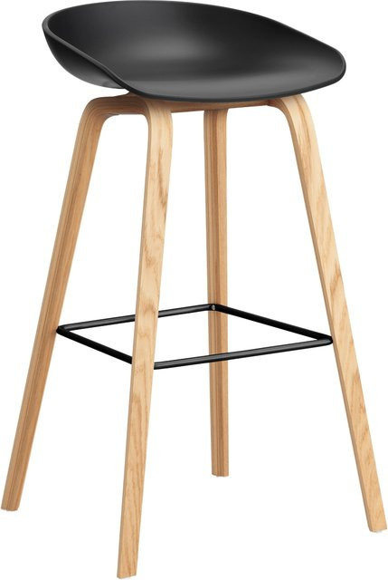 HAY About A Stool AAS 32 Hocker in Schwarz mit Polypropylen und Holzgestell aus Eiche oder Walnuss - Bild 1