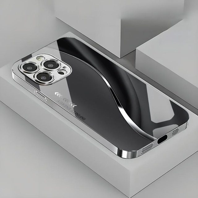 Samsung Galaxy S25 Handyhülle mit minimalistischer Kurve und Gradient-Design in Silber aus gehärtetem Glas - Bild 1