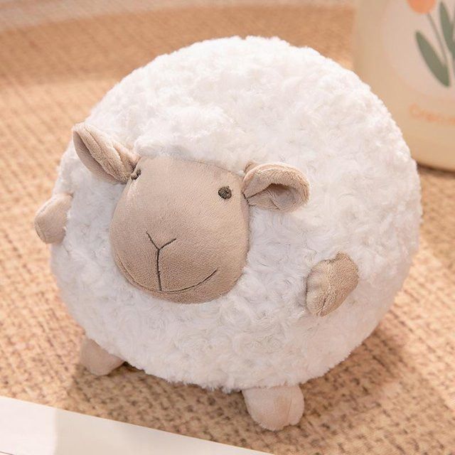 Dreifarbiges Lamm Knödel Kissen Superweiches Schaf Plüschtier als Dekoration für Dein Sofa, Durchmesser: 33 cm - Bild 1