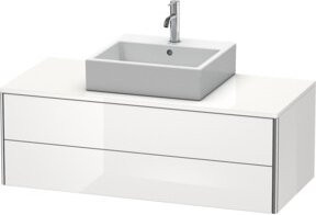 Duravit Waschtischunterschrank XSquare wandhängend in Weiss Hochglanz mit 2 Schubladen, Breite: 120 cm, Tiefe: 54,8 cm - Bild 1