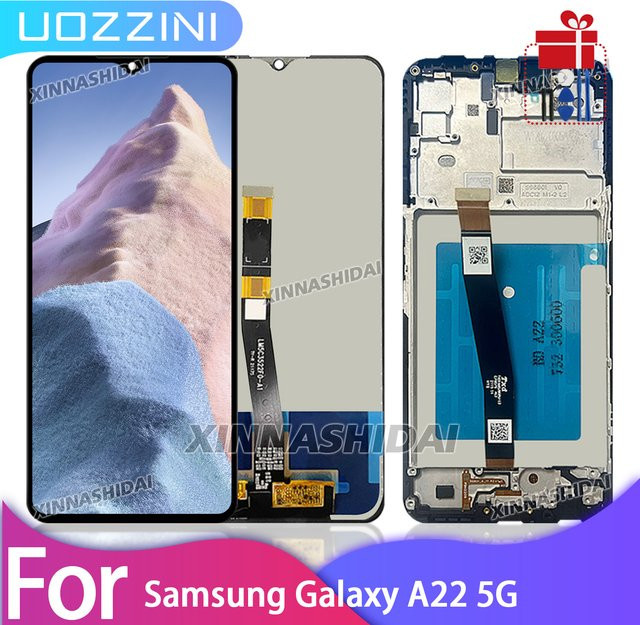Samsung Galaxy A22 5G LCD Touch Screen Digitizer mit Rahmen in Schwarz von uozzini - Bild 1