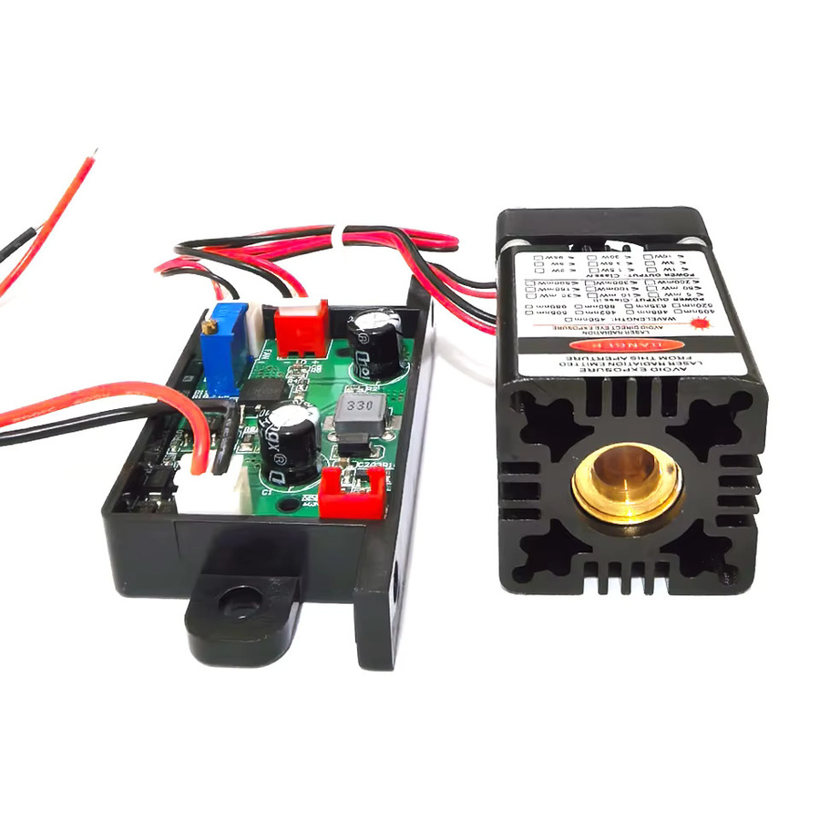 Gelb-Grünes Lasermodul mit 12V Treiber und TTL-Steuerung für Holzbearbeitung in den Wellenlängen 571nm, 555nm, 545nm oder 532nm - Bild 2