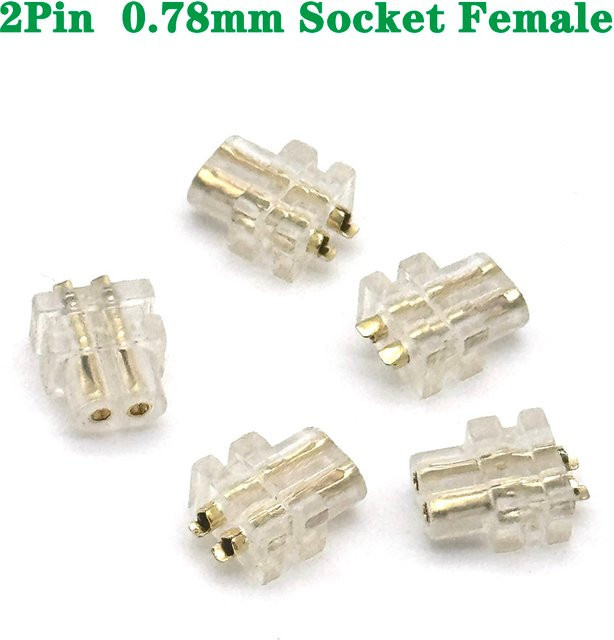 LAJQTAO DIY IEM 2-Pin-Buchse für High-End Kopfhörerkabel, transparent, 0,78mm Pin-Abstand - Bild 1