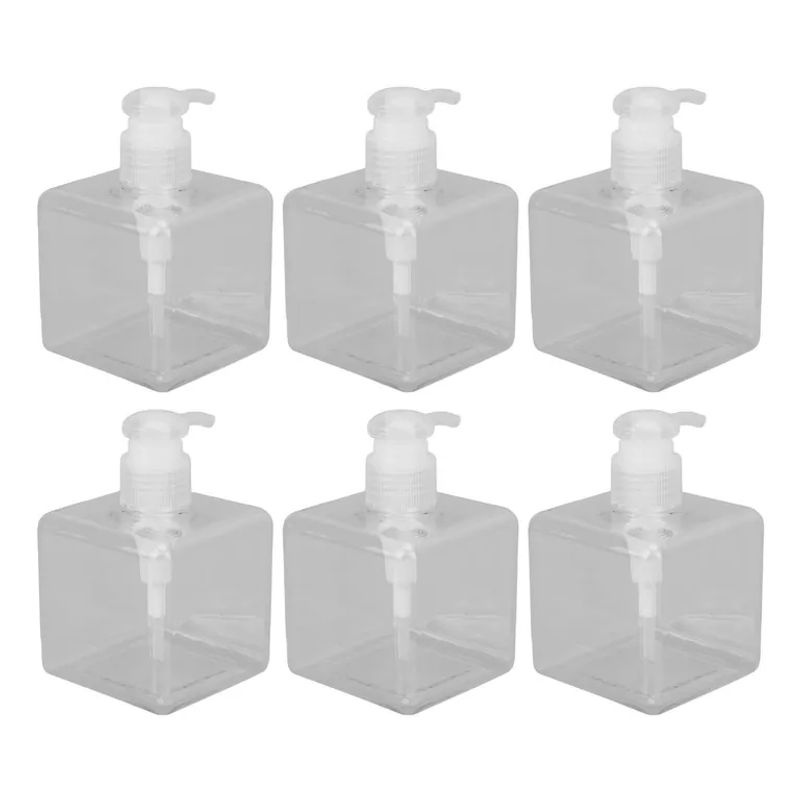 6 Stück Klare Pumpflaschen, 250 ml, Quadratisch, Transparent - Bild 2
