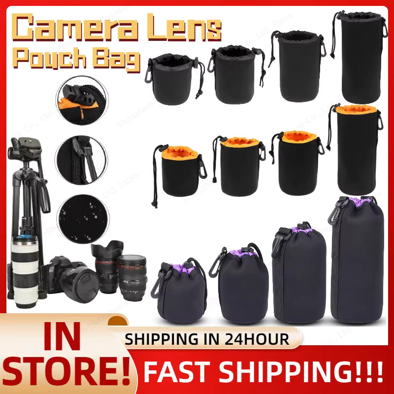 ALLOET Wasserdichte Kamera Objektiv Tasche aus Neopren in Schwarz mit Kordelzug für Canon, Sony und digitale SLR Kameras - Bild 3