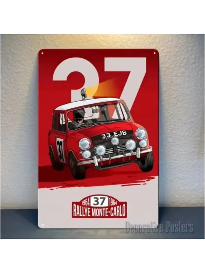 Metallblechschild CIFBUY Monte Carlo Rally Car Multicolor B: 30 cm, H: 20 cm - Bild 3