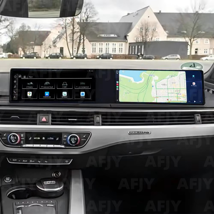 YANFU Duales 12,3 Zoll Android Touchscreen Infotainment System mit kabellosem CarPlay, Bluetooth 5.0 und GPS für Audi A4/A4L 2016-2020 in Schwarz - Bild 4