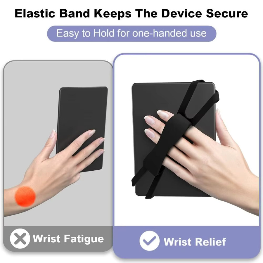 Ergonomische Silikon-Handschlaufe in Pink für Tablets und eReader von 6 bis 10 Zoll, rutschfester Halter für Kindle, Kobo, Boox und Lenovo - Bild 6