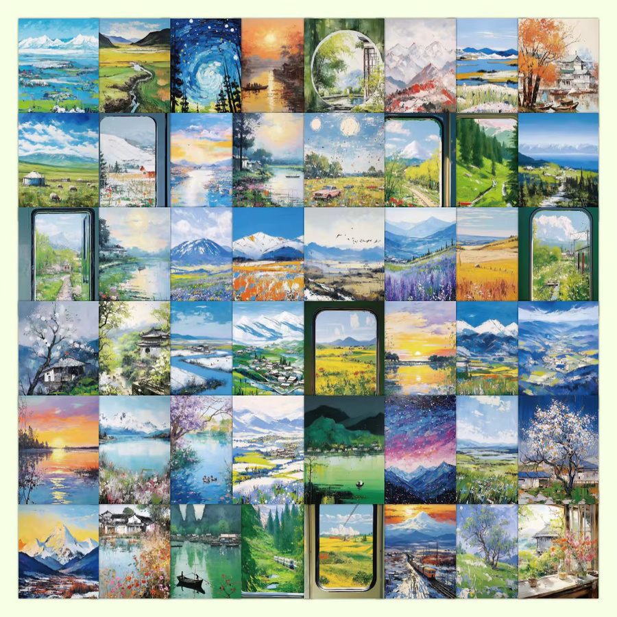60 Stück Ölgemälde Graffiti Aufkleber Schöne Momente in Multicolour von BulingBulingStickers Shop - Bild 2