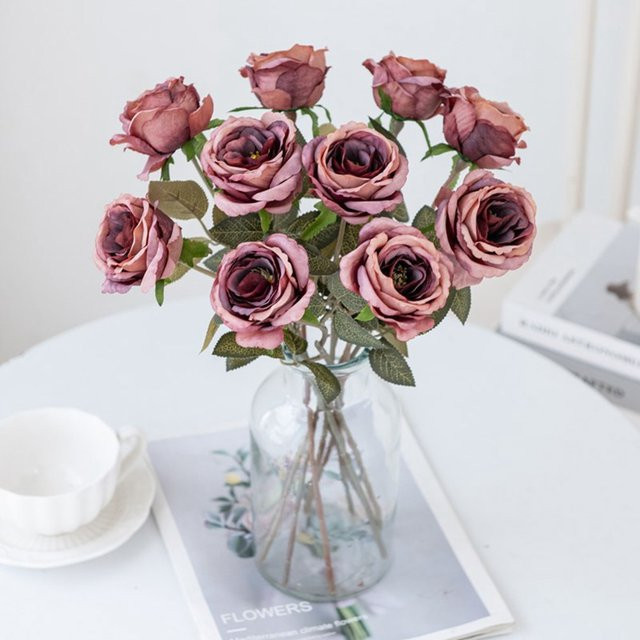 ZQCY Seidenrosen als künstliche Blumen in Blau für Hochzeiten, Dekoration und DIY-Geschenke - Bild 1