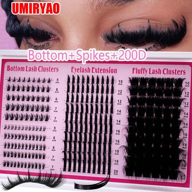 UMIRYAO Wimperncluster 4-in-1, Manga-Stil, 6–20 mm, wiederverwendbar - Bild 1