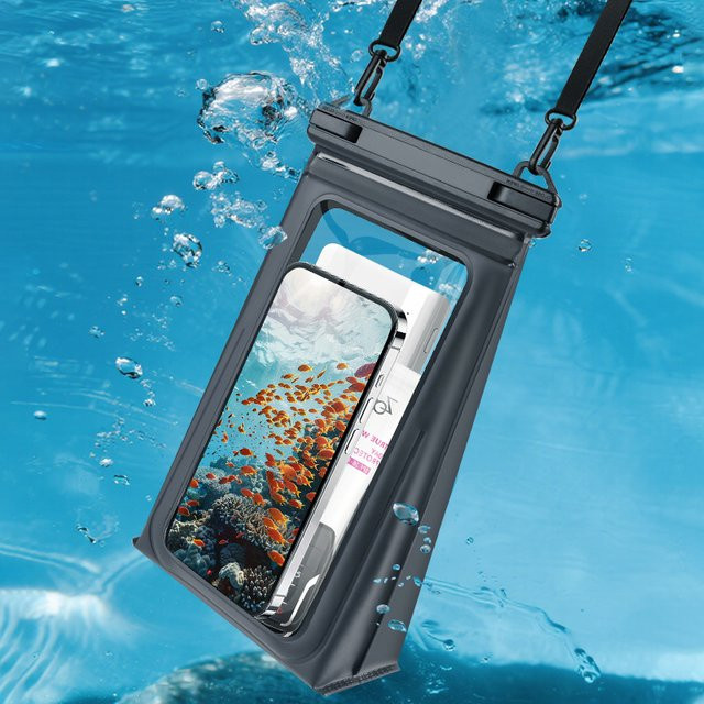 HAISSKY Wasserdichte Umhängetasche in Transparent für iPhone, Samsung und Xiaomi Universal Outdoor Schwimmen Tasche - Bild 1