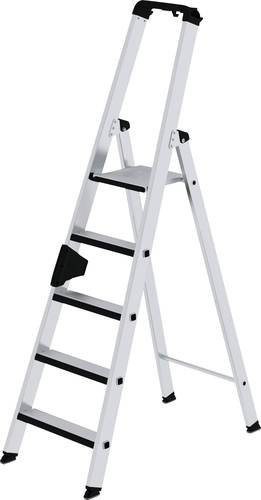 MUNK Günzburger Steigtechnik Relax Step Aluminium Stehleiter mit 5 Stufen in Silber, Arbeitshöhe: 3,25 m - Bild 1