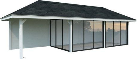 PALMAKO Pavillon Bianca aus Fichtenholz in Weiss, B/T/H: 960 x 384 x 319 cm - Bild 1