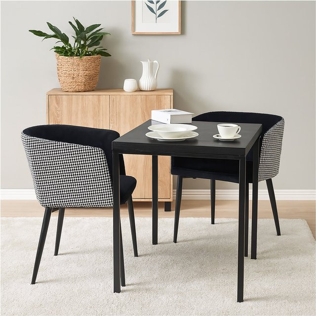 HTI-Living Esszimmerstuhl Destin Hahnentritt Schwarz-Weiß 2er-Set - Bild 1
