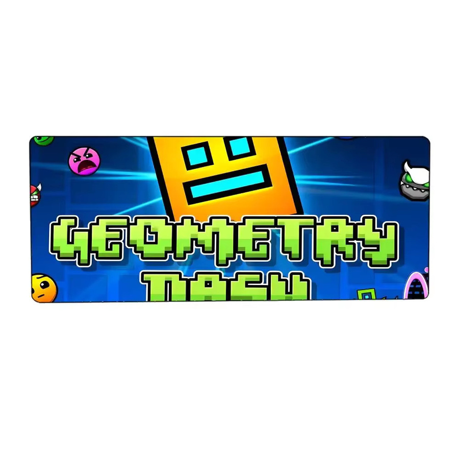 Game Casual G-Geometry Dash Mauspad, große Gaming-Schreibtischunterlage mit verstärktem Rand in Schwarz und Multicolour - Bild 3