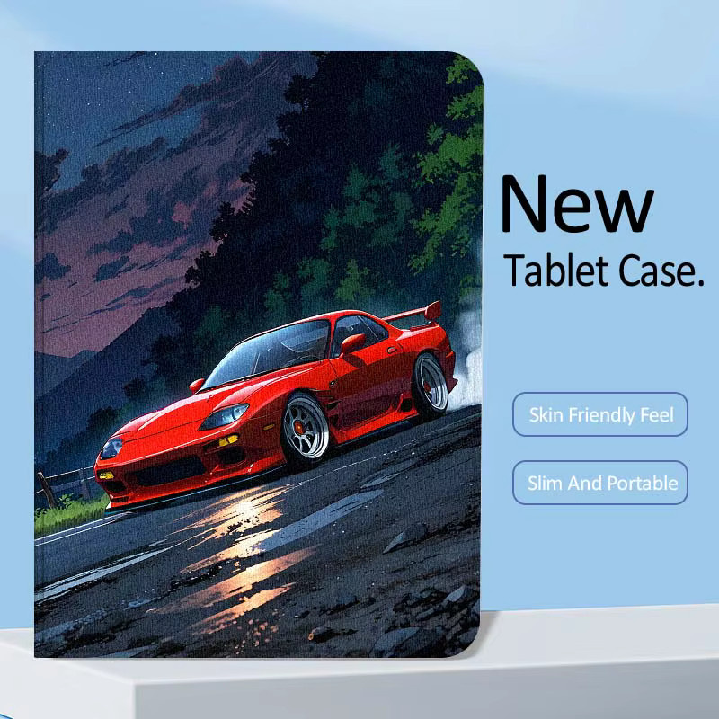 Samsung Tablet Hülle mit Roter Sportwagen Nachtstraßenbaum Abdeckung für Galaxy Tab S11 S10 S9 S8 A8 A9 A11 - Bild 2