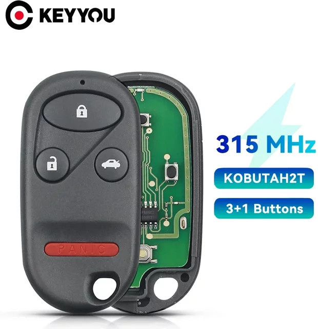 KEYYOU Fernbedienung Auto Schlüssel 315/433 MHz in Schwarz für Honda Civic 2001-2005, Accord, Acura TL und CR-V - Bild 1