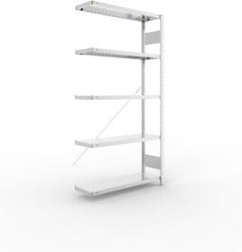 Meta Steckregal CLIP 230 S3 AR Anbauregal in Silber mit 5 Böden, B/T/H: 200 x 100 x 30 cm - Bild 1