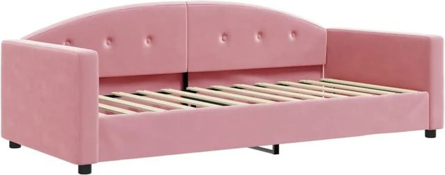 vidaXL Tagesbett in Rosa mit Samtbezug und Schlaffunktion, B/T/H: 90 x 200 x 75 cm - Bild 1