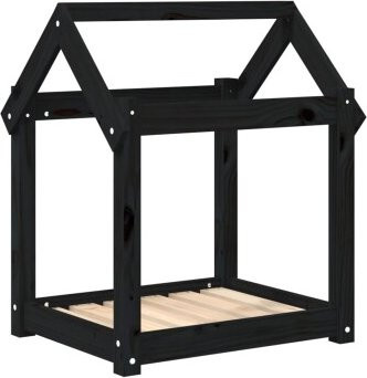 VidaXL Hundebett S aus Kiefernholz in Schwarz, B/T/H: 61 x 50 x 70 cm - Bild 1