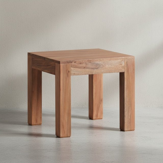 KADIMA DESIGN Massivholz-Tisch NAKO aus Akazie und Sheeshamholz in Braun, B/T/H: 45 x 40 x 45 cm - Bild 1