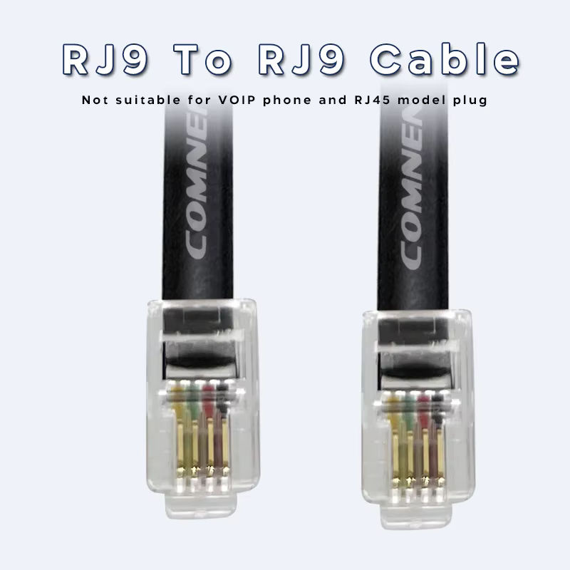 COMNEN Modulares Telefon- und Datenkabel RJ9 auf RJ11 auf RJ45, Schwarz - Bild 3