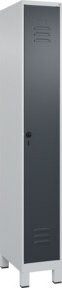 C+P Spind Classic PLUS Garderobenschrank mit 1 Abteil, Grau/Anthrazit, H x B x T: 195 x 30 x 50 cm - Bild 1