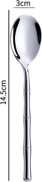 Binchi Besteckset aus 304 Edelstahl mit Bambusgriff, poliert, Gabel, Messer und Löffel - Bild 1