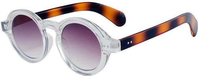 Lesebrille Retro Runde, Unisex, Kunststoff, Vollrand, grau transparent - Bild 1