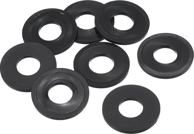 Schwarze Nylon-Unterlegscheiben aus Kunststoff als Flachdichtung und Abstandshalter in verschiedenen Größen M2 bis M16 - Bild 1