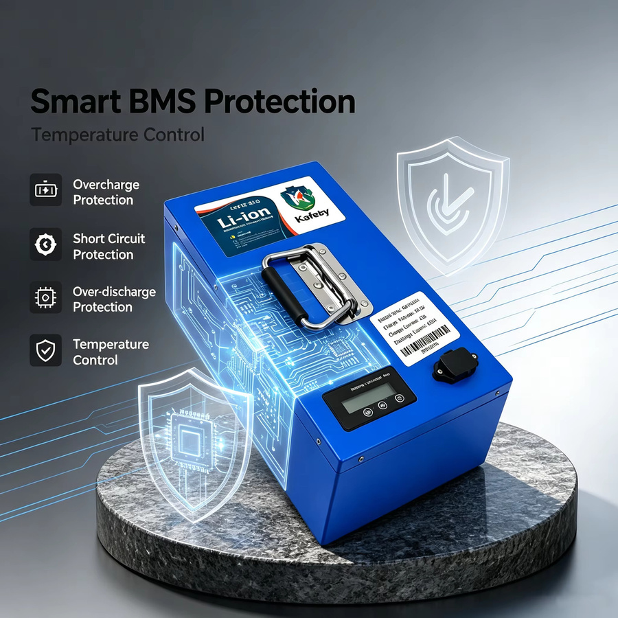 Lithium-Ionen-Akku 21700 60V 30Ah mit integriertem BMS für Elektrofahrzeuge, Motorräder und Dreirad-Roller, Blau - Bild 5