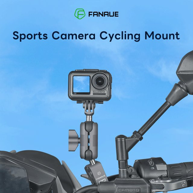 FANAUE Action-Kamerahalterung Gimbal-Stabilisator in Schwarz für DJI Osmo 3, Zubehör für Motorrad, Fahrrad, ATV, UTV und Elektroroller - Bild 1