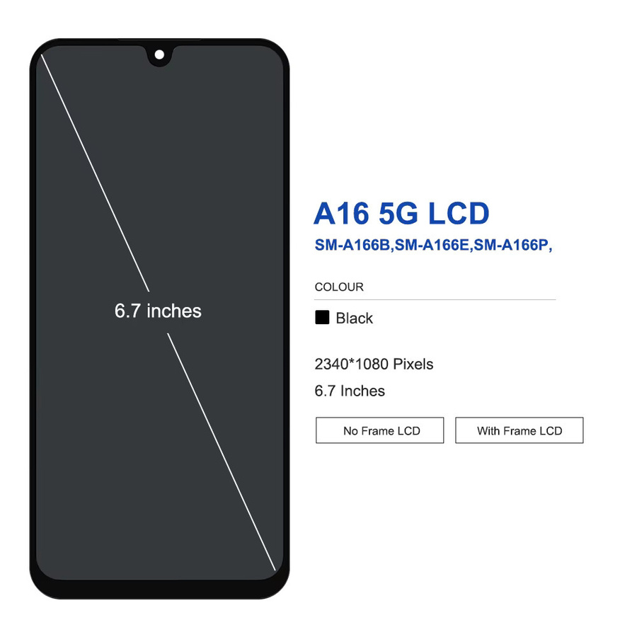 Samsung A16 5G A166B LCD Display Touchscreen Digitizer Montage 6,7 Zoll AMOLED Ersatzteil in Schwarz - Bild 3