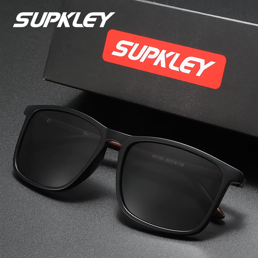 SUPKLEY Sportsonnenbrille, quadratisch, Vollrand, Kunststoff, schwarz, Unisex - Bild 2