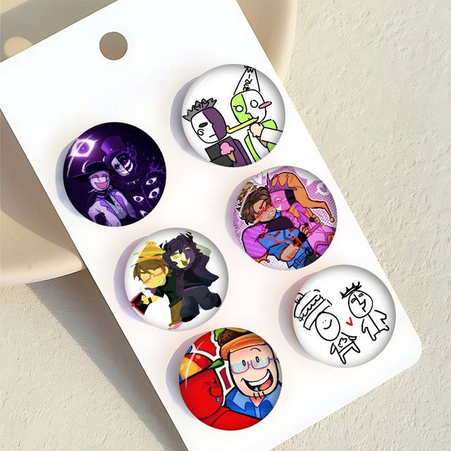 Brosche Noli und 007n7 Fanart Anime, Handgefertigte Button Pin - Bild 1