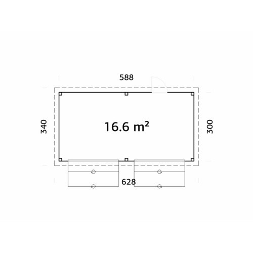 Marktstand Palmako Lenna Set 311 aus Fichtenholz in Grau mit Pultdach, B: 588 cm, H: 245 cm, T: 300 cm - Bild 2