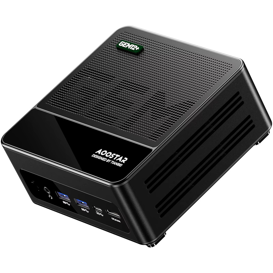 AOOSTAR GEM12+ Mini-PC Barebone mit AMD Ryzen 7 8845HS, Hochleistungs-Mini-Desktop-PC in Schwarz mit Dual USB4 Anschluss für Gaming, Büro und Business - Bild 2