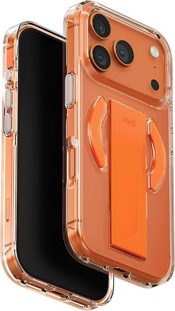 UNIQ Heldro Air MagClick MagSafe Schutzhülle für Apple iPhone 17 Pro, Transparent Orange - Bild 1