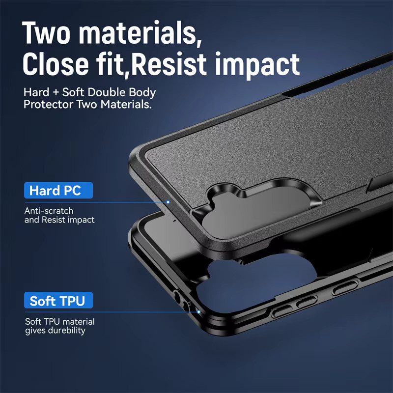Robuste Rüstungshülle für Samsung Galaxy S25 Ultra S24 FE S23 S22 S21 Plus A56 A55 A54 A36 A26 A16 5G Schutzhülle aus hartem PC und TPU in Schwarz oder Lila - Bild 3