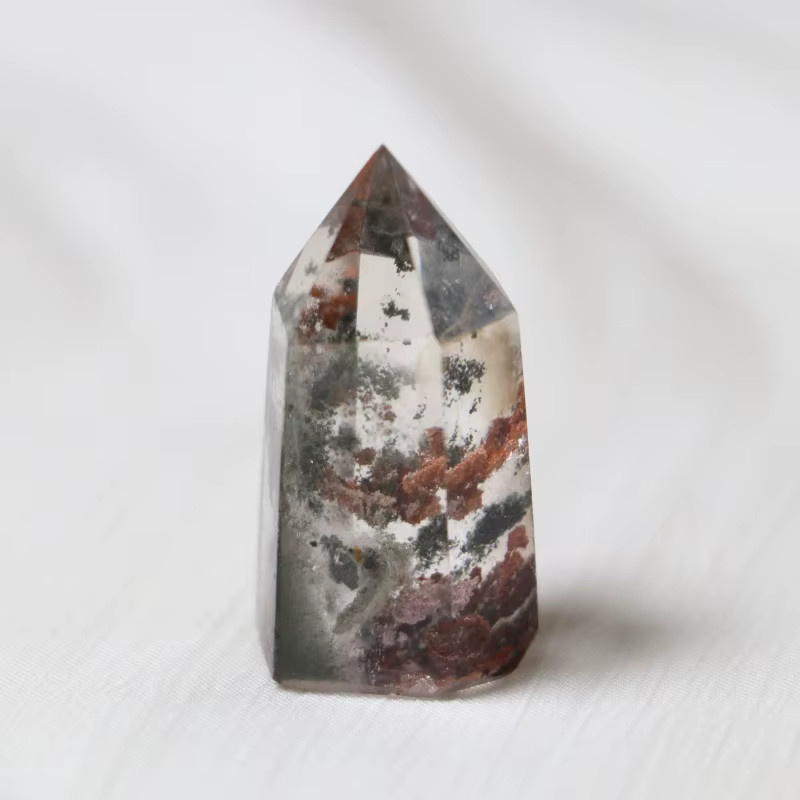 Natürlicher Kristallturm aus Gartenquarz von CrystalHola, mehrfarbige Phantomquarzspitze zur Dekoration - Bild 3