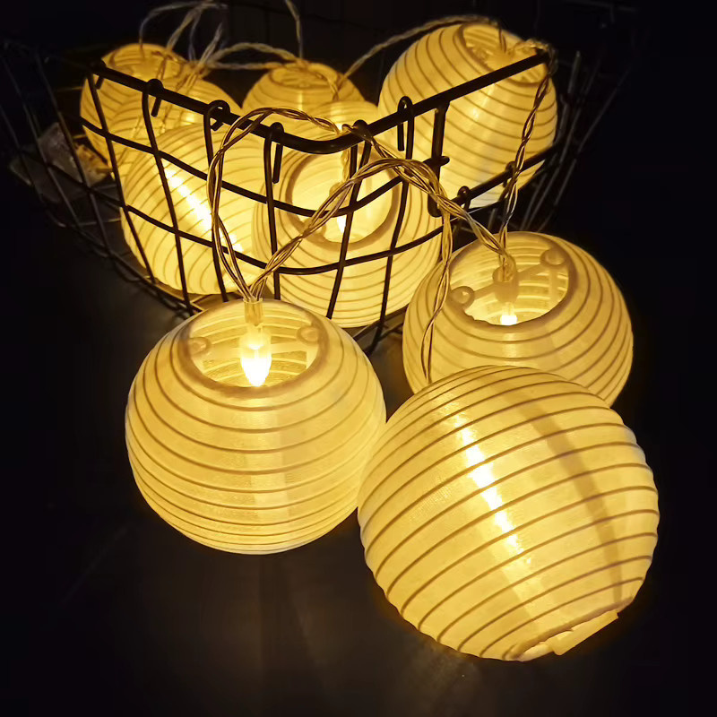 Solar LED Laternen Lichterkette im Boho-Stil für den Garten, Wasserdichte Solar-Lichterkette in Orange für Party und Outdoor-Dekoration - Bild 3