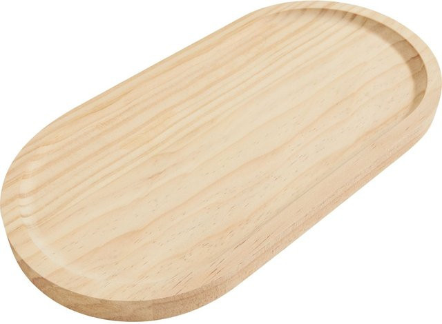 VBS Holz-Tablett Oval in Beige, klein - Bild 1